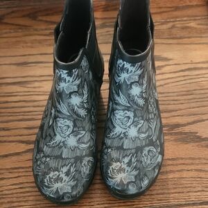 Dansko Black Floral Ankle Boots